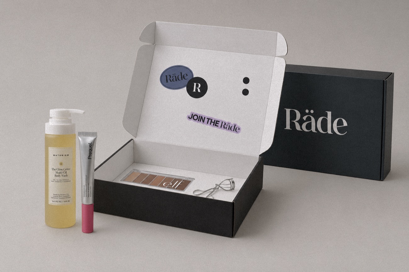 Räde PR box with donated beauty products
